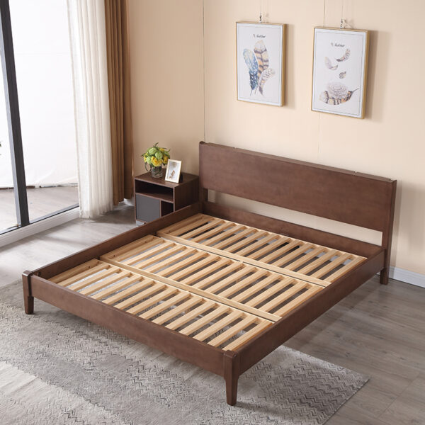 Brown Caramel Queen Solid Wood Modern Wood Bed